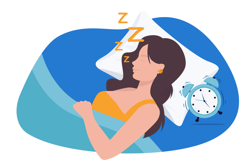 Woman sleeps with headphones